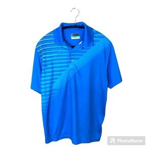 PGA TOUR AirFlux Men's‎ Golf Short Sleeve Polo Performance Blue Size Medium